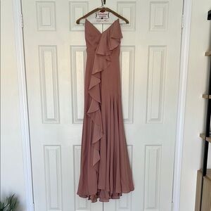 Elegant Mauve Ruffle Dress